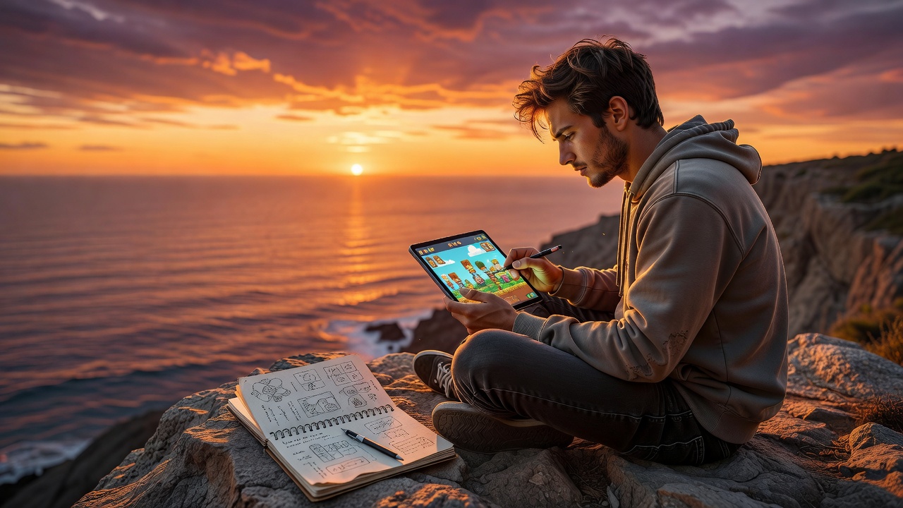 Developer working late